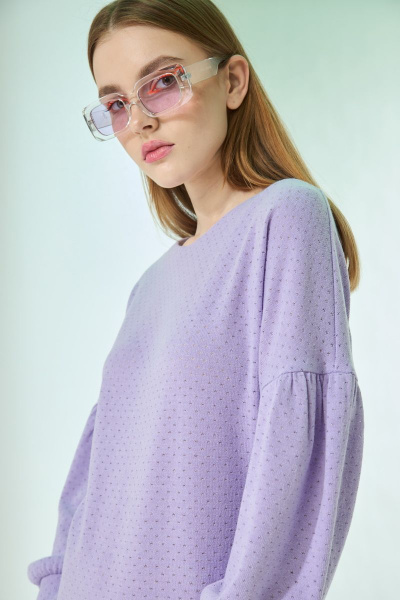 Платье прямого кроя с рукавом 3/4 из трикотажа Орхидея 1255 - фото 5