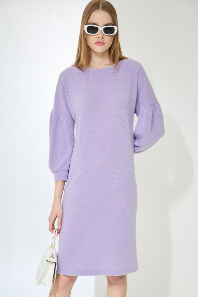 Платье прямого кроя с рукавом 3/4 из трикотажа Орхидея 1255 - фото 4