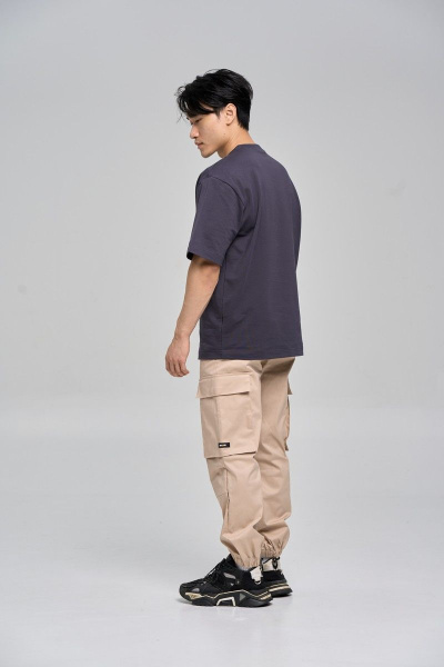 Серая хлопково-трикотажная футболка с брендингом RAWR 356 графит - фото 2