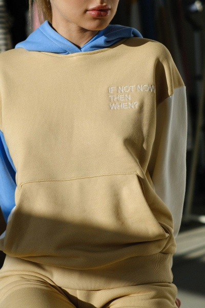 Брюки, худи RAWR 339 голубой/молочный/бежевый - фото 3