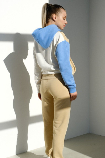 Брюки, худи RAWR 339 голубой/молочный/бежевый - фото 2