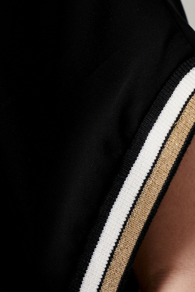 Блуза черная легкая летняя свободная из тканевой струи Панда 149640w черный - фото 3