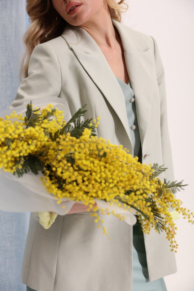 Жилет приталенный из льна с карманами и рельефами LM БЛ5364 - фото 9