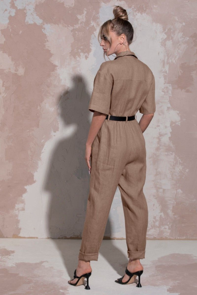 Комбинезон из льна в стиле на каждый день Golden Valley 1087 коричневый - фото 2