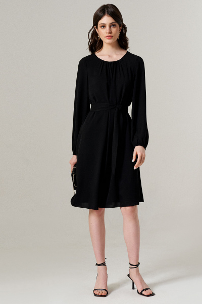 Платье в стиле casual из текстиля с длиной 97 см Панда 151780w черный - фото 1