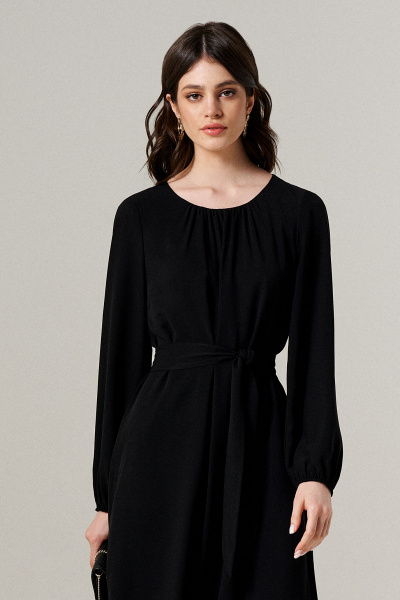 Платье в стиле casual из текстиля с длиной 97 см Панда 151780w черный - фото 2