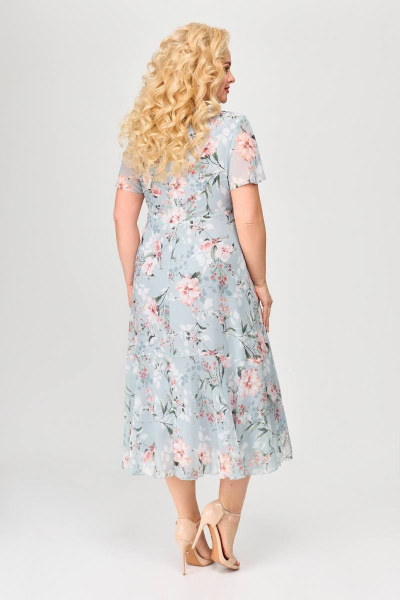 Платье из шифона с расширенной линией низа Slaviaelit 428-1 светло-серое - фото 2