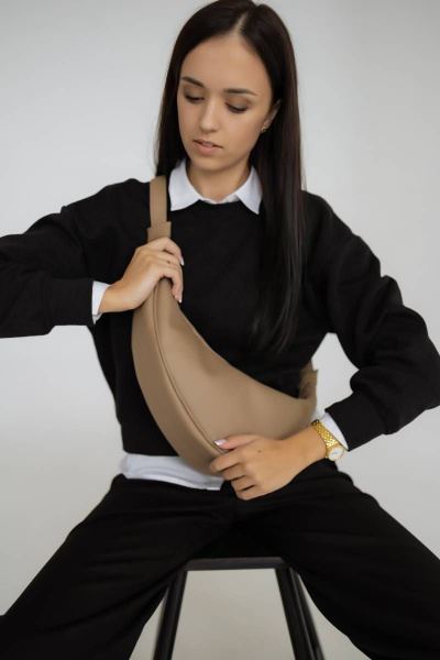 Сумка экокожа на каждый день бежевый с интересной формой MT.Style Niks IRIS2 - фото 1