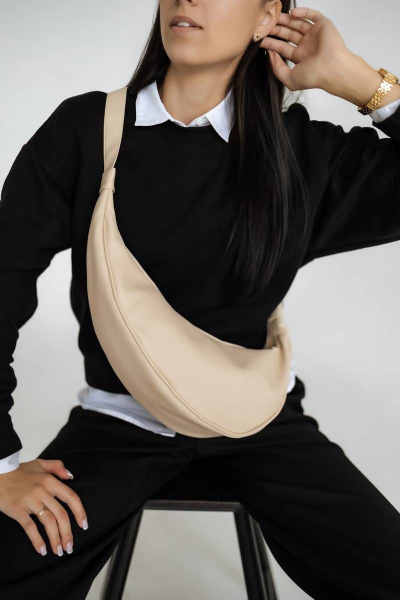 Сумка экокожа на каждый день бежевый с интересной формой MT.Style Niks BEZ2 - фото 3