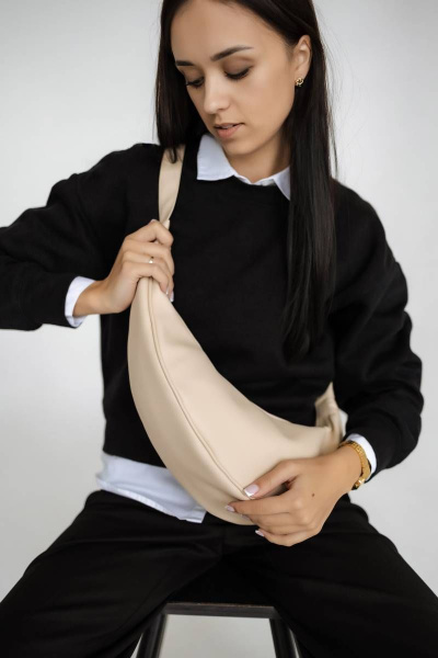 Сумка экокожа на каждый день бежевый с интересной формой MT.Style Niks BEZ2 - фото 1