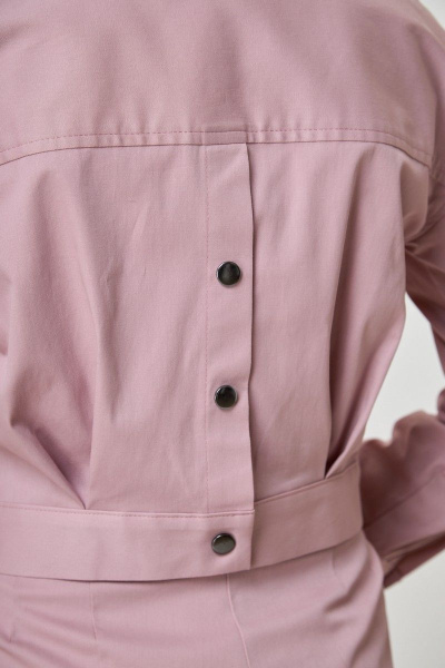 Джинсовый короткий жакет с манжетами и кнопками для повседневности Anelli 961 розовый - фото 2