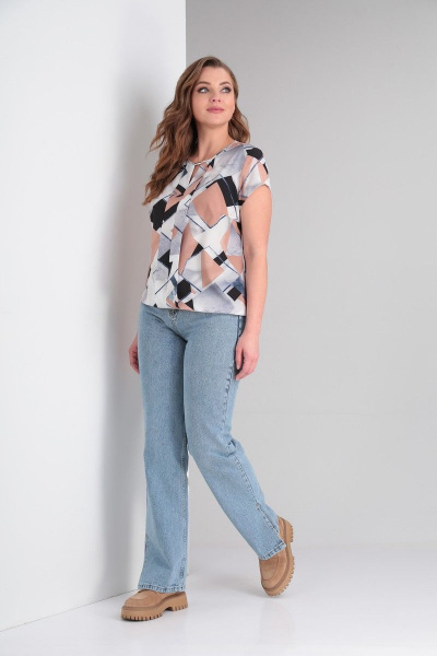 Блуза летняя с разрезом и резинкой по низу Modema м.703/3 - фото 3