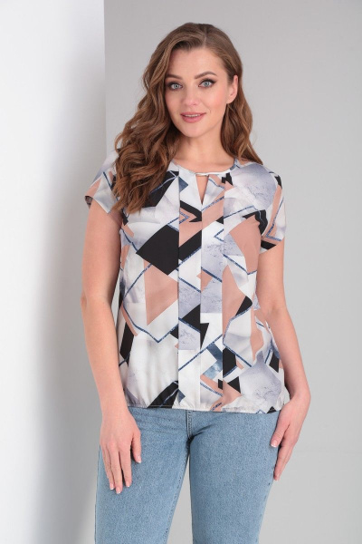 Блуза летняя с разрезом и резинкой по низу Modema м.703/3 - фото 1