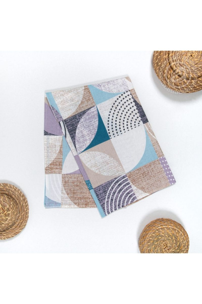 Кухонное мультиколор полотенце из рогожки 50х70 см АРТПОСТЕЛЬ ПКР50.70 марципан - фото 4