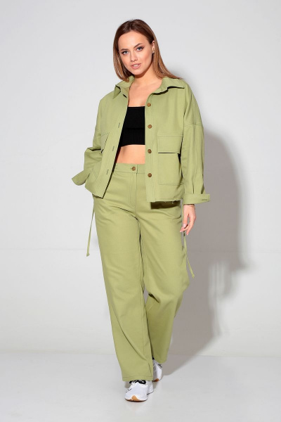 Брюки, жакет Liona Style 865 фисташка - фото 3