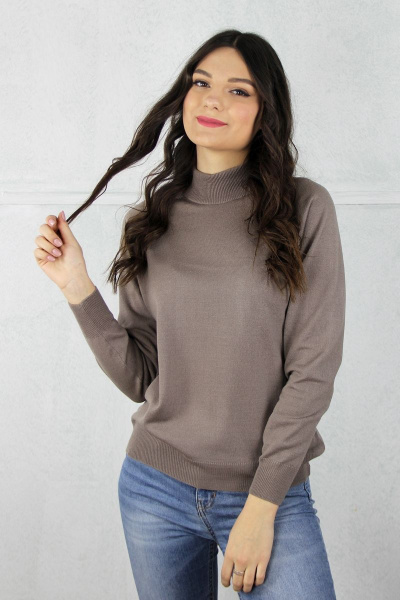 Свитер из трикотажа с длинным рукавом и ластичным воротником Полесье С3316-15 5С1754-Д43 170,176 бархан - фото 1