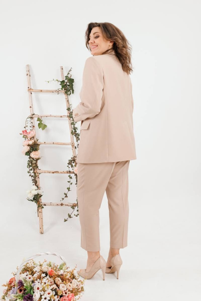 Жакет классический прямого силуэта из текстиля SandyNa 130550 песочный - фото 11