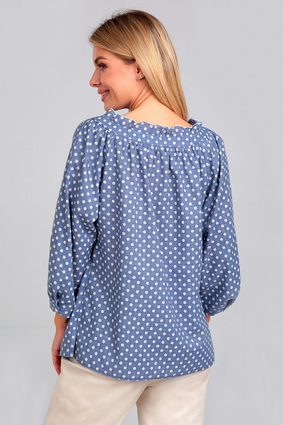 Демисезонная блуза с бантовым поясом и рукавом реглан Таир-Гранд 62167 джинс - фото 3