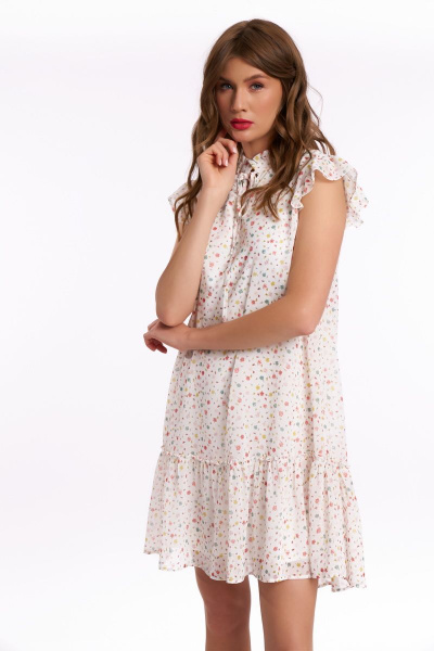 Платье KaVaRi 1030 молочный_принт-яркие_цветы - фото 6