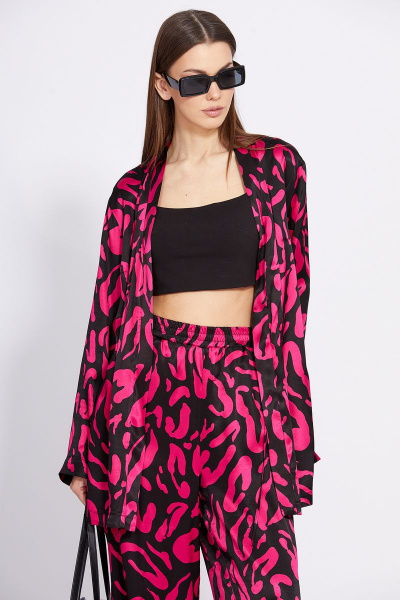 Блуза, брюки EOLA 2346.1 малина-черный - фото 6