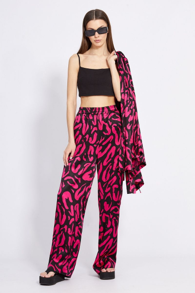 Блуза, брюки EOLA 2346.1 малина-черный - фото 3