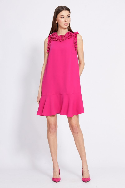 А-образное платье с рюшами и воланом для летних прогулок EOLA 2422 малина - фото 5