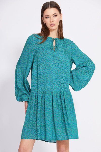 Платье EOLA 2424 василек-зеленый-беж - фото 7