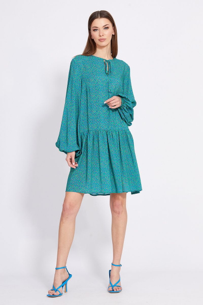 Платье EOLA 2424 василек-зеленый-беж - фото 5