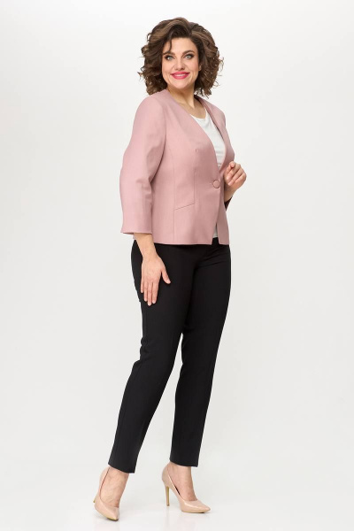 Жакет розовый базовый полуприлегающий с пуговицами для гардероба Zlata 4425 розовый - фото 2