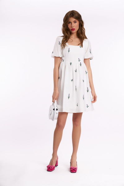 Платье KaVaRi 1037 молоко_лаванда - фото 1