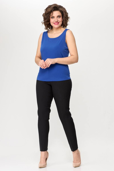 Майка приталенная из текстиля для спорта и casual Zlata 4400 василек - фото 1