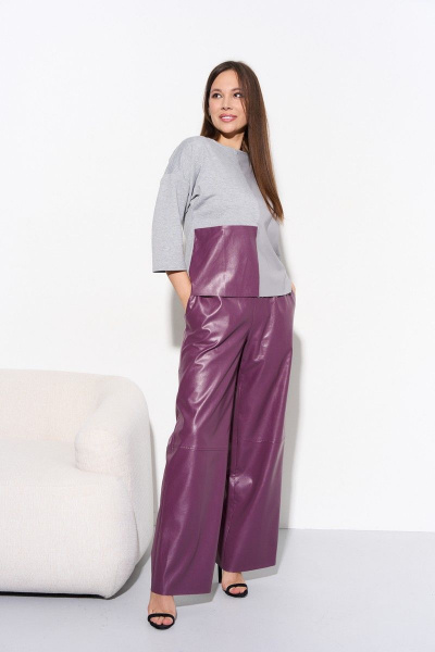 Блуза, брюки Anastasia 968 баклажан - фото 6