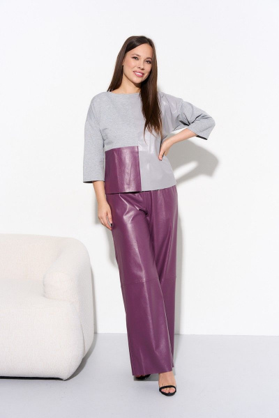 Блуза, брюки Anastasia 968 баклажан - фото 4
