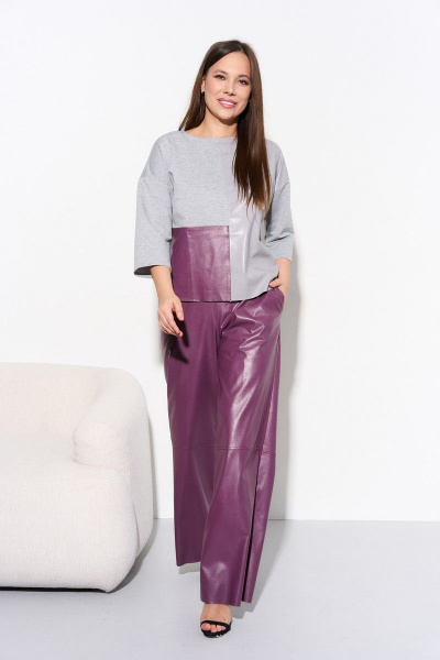Блуза, брюки Anastasia 968 баклажан - фото 2