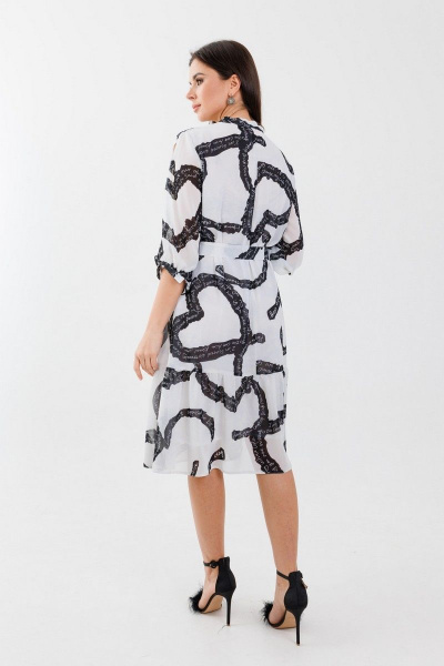 Летнее белое платье трапеция с разрезами и вышивкой Anelli 1354 - фото 5