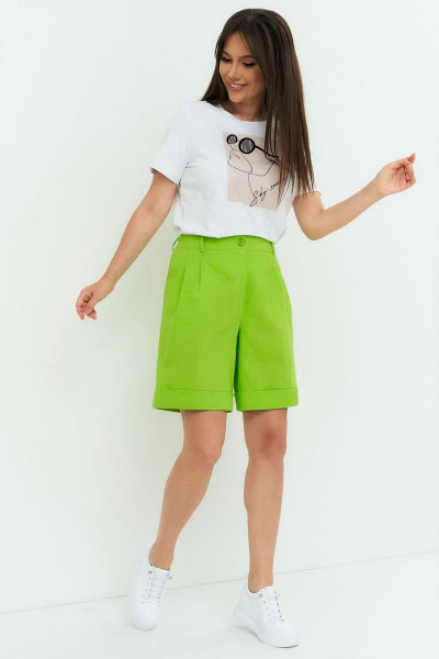 Ленжакет и шорты с карманами для летнего стиля Магия моды 2231 салатовый - фото 6