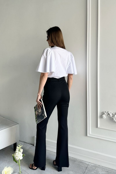 Летняя белая блуза-летучая мышь из хлопка AURA otd 2093 - фото 4