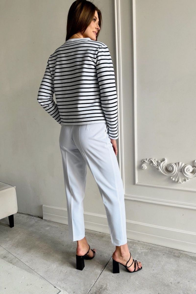 Белые прямые брюки лета из хлопка и текстиля AURA otd 4087 - фото 4