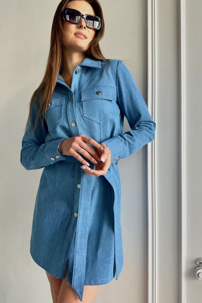 Джинсовое мини платье с короткими рукавами AURA otd 3194 - фото 1