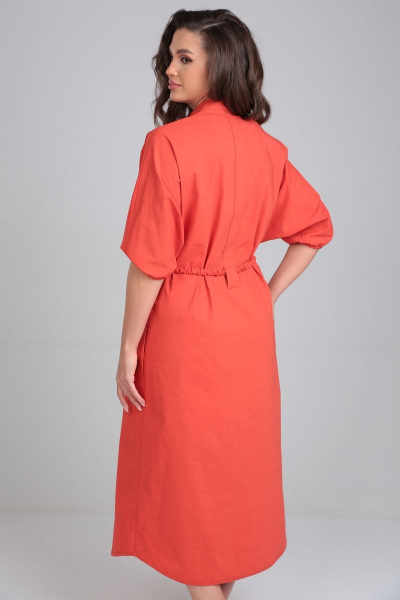 Свободное платье из текстиля с ремнем и рукавом до локтя AXXA 55196 - фото 2
