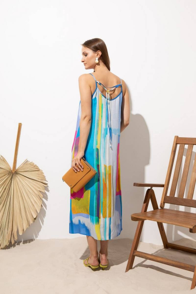 Платье из струящейся вискозы с вырезом и регулируемыми брительками Femme & Devur 80197 1.32F(170) - фото 4