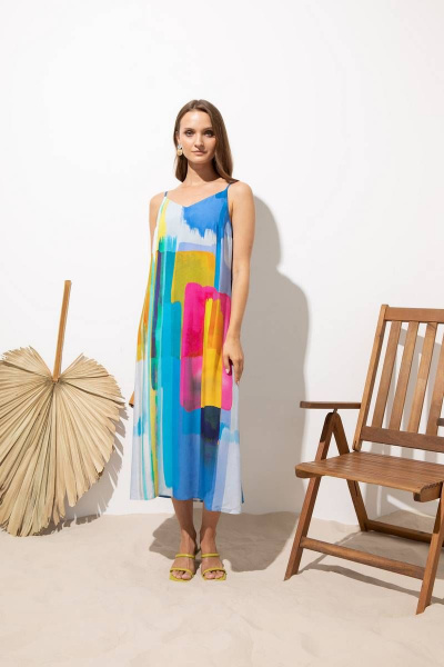 Платье из струящейся вискозы с вырезом и регулируемыми брительками Femme & Devur 80197 1.32F(170) - фото 1