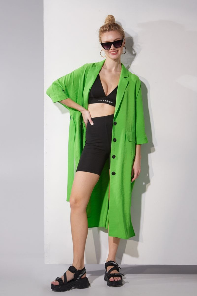 Платье-халат из вискозы oversize с карманами DAVYDOV 6261 - фото 3