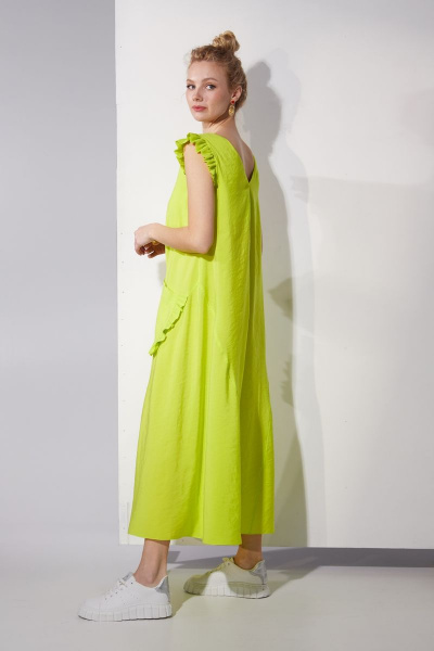 Платье летнее с разрезом и карманами А-силуэт из вискозы DAVYDOV 9205 - фото 5