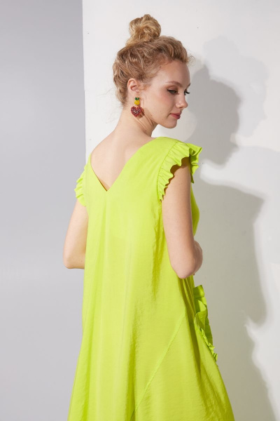 Платье летнее с разрезом и карманами А-силуэт из вискозы DAVYDOV 9205 - фото 4