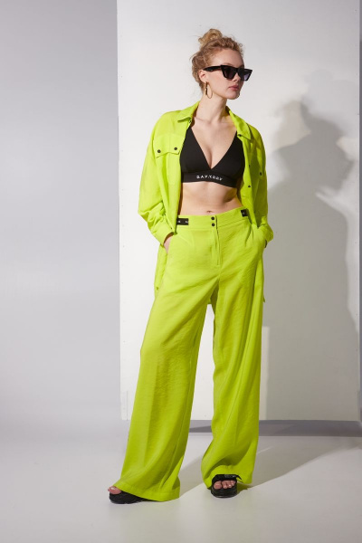 Брюки прямого кроя из вискозы с высокой посадкой DAVYDOV 9203 - фото 1