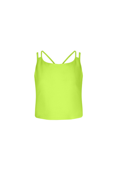 Хлопковый укороченный топ с бретелями для лета Elema 2К-13015-1-170 лайм - фото 1