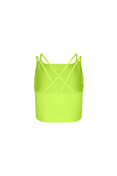 Хлопковый укороченный топ с бретелями для лета Elema 2К-13015-1-170 лайм - фото 2
