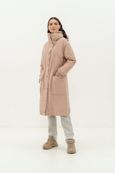 Пальто из плащёвой ткани в бежевом цвете Elema 5-12068-1-170 светло-бежевый - фото 2