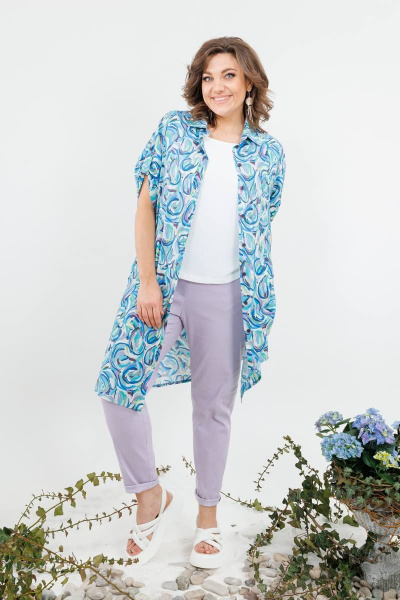 Блуза, брюки, топ Danaida 2167 бирюза+лаванда - фото 1